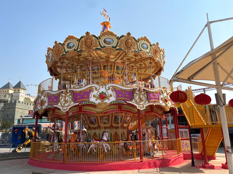 68 seats double decker merry go round carousel for sale